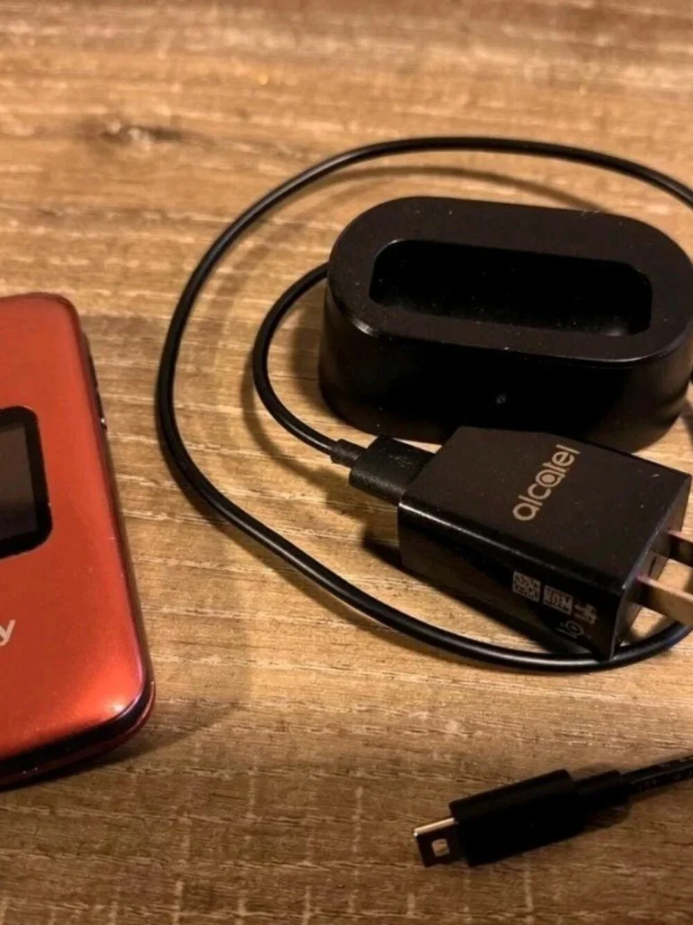 Lively Jitterbug Flip2 Red Senior Cell Phone w/ Charger Dock Alcatel